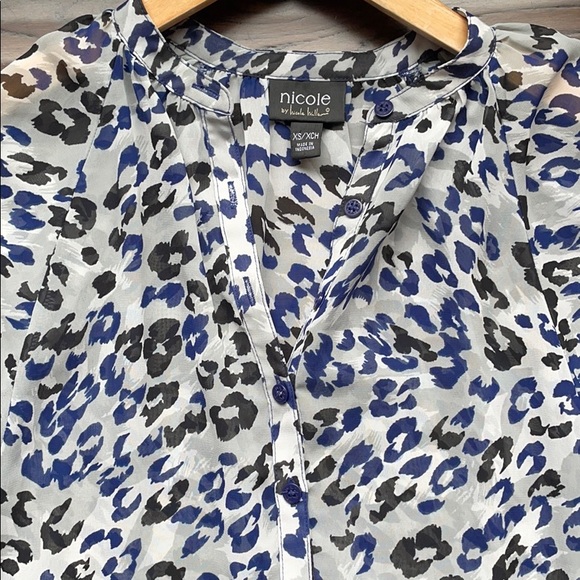 Nicole Miller leopard cheetah oversized sheer - Picture 4 of 9